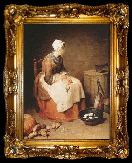 framed  Jean Baptiste Simeon Chardin The Kitchen Maid (mk08), ta009-2